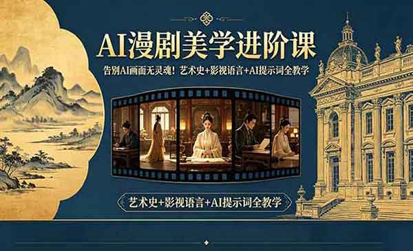 AI漫剧美学进阶课程/艺术史+影视语言+AI提示词全教学-老杨电玩